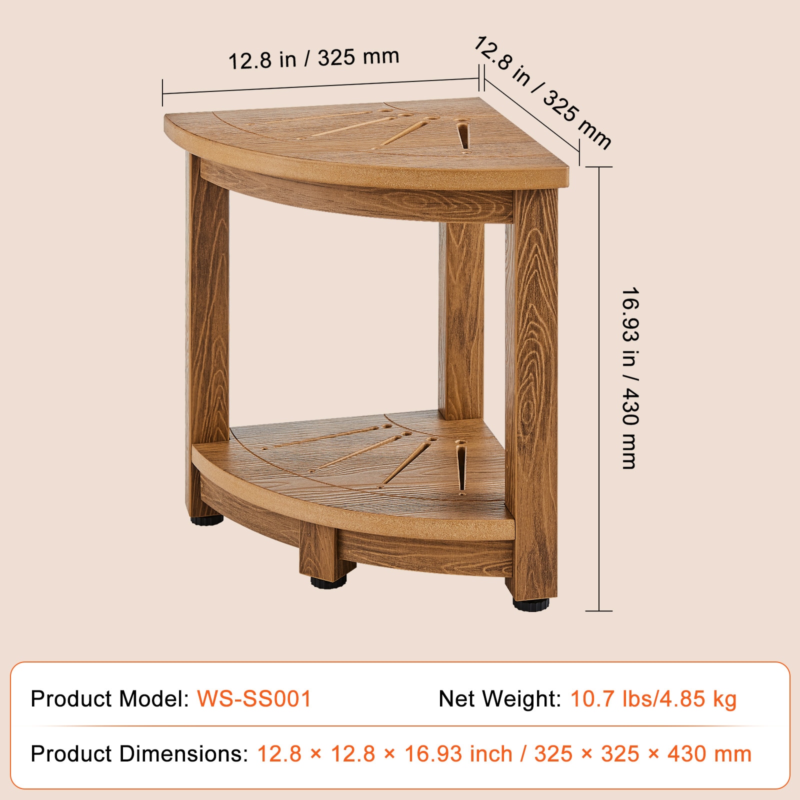 Corner Shower Bench For Bathroom And Living Room With Storage Shelf_voghion.com
